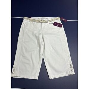 Gloria Vanderbilt White Skimmer Shorts Petite 12P All-Around Slimming Effect NWT